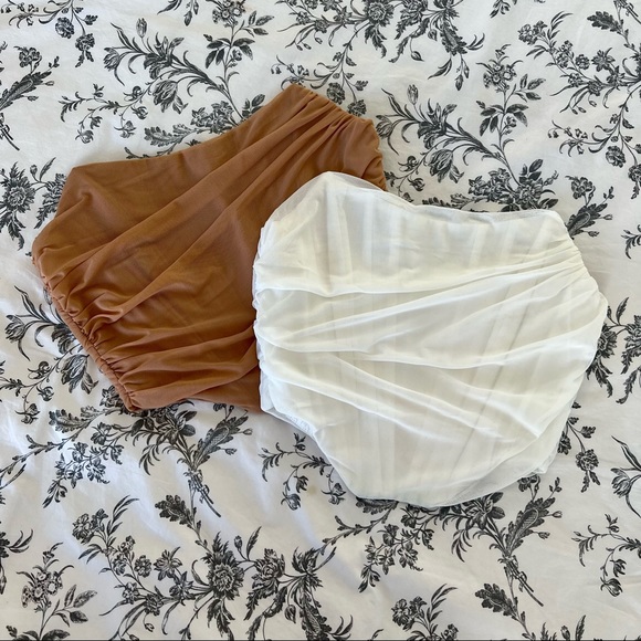 Tops - White Mesh Bustier Corset